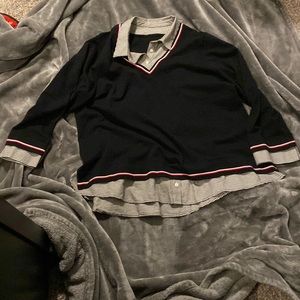 Tommy Hilfiger combo dress shirt/sweater top